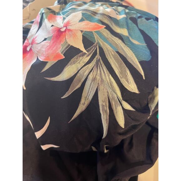 CONTOURS Coco Reef Black Tropical Tummy Control One Piece Swimsuit 10 34C/D - Picture 3 of 3